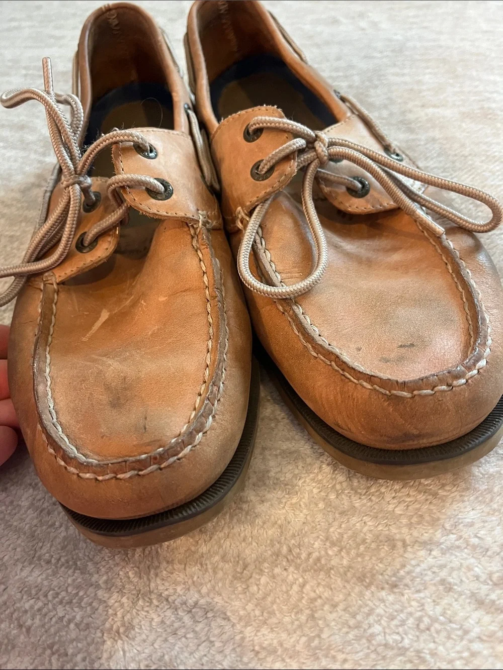 Sperry Men’s Tan Leather Boat Shoes Size 10